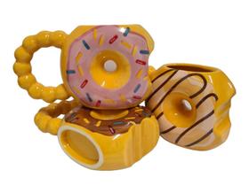 Trio De Donuts 3D(Morango, Chocolate, Creme)- As Preferidas - Crazy Mugs