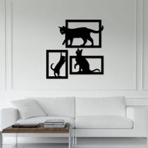 Trio de Gatos / MDF 3MM PRETO