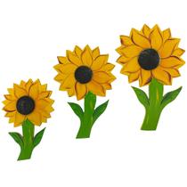 Trio De Girassol G Decorativo Artesanal Kit Decoração Quadro Parede Trio De Girassol G Decorativo Artesanal Kit Decoração Quadro Parede