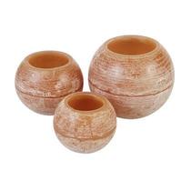 Trio de Luminária Bola 12, 15 E20 Cm Caramelo