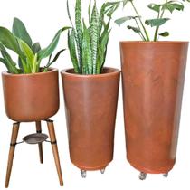 Trio de Luxo Vaso Planta Para Sala Grande Decoração Interna