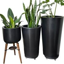 Trio de Luxo Vaso Planta Para Sala Grande Decoração Interna