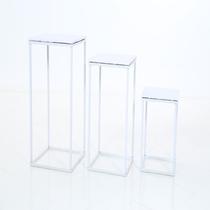 Trio De Mesas Cubo Desmontável Branco Tampo Branco Trio De Mesas Cubo Desmontável Branco Tampo Branco