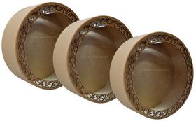 Trio de Nicho Redondo Arabesco com Led 30x12 Mdf Madeira