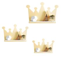 Trio de Nichos Coroa 3 Peças P M G - Decoração Quarto de Bebê - 130