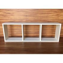Trio De Nichos Integrado 60x20x15cm Mdf 15mm Branco Trio De Nichos Integrado 60x20x15cm Mdf 15mm Branco