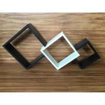 Trio De Nichos Integrados Branco E Preto Mdf 15mm Trio De Nichos Integrados Branco E Preto Mdf 15mm