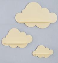 Trio De Nichos Modelo Nuvem Em Mdf Quarto De Bebê - Prateleira Trio De Nichos Modelo Nuvem Em Mdf Quarto De Bebê - Prateleira