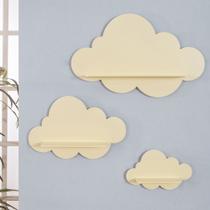 Trio De Nichos Modelo Nuvem Em Mdf Quarto De Bebê - Prateleira