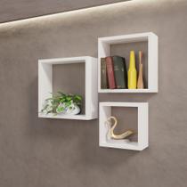 Trio De Nichos quadrado 30/25/20mdf Branco 10cm