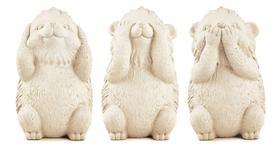 Trio de ouriços sabios em cimento - MART