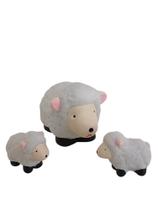Trio de Ovelha Carneiro de porcelana miniaturas enfeite