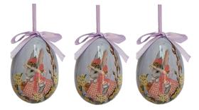 Trio de ovos de pascoa lady bunny purple