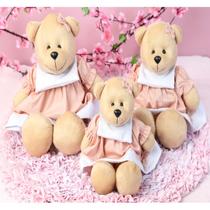 Trio de pelucia urso nino 18/22/26 - para nichos