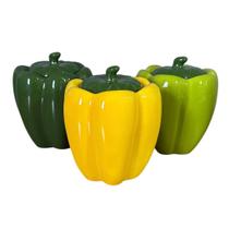 Trio de Pimentões Para Cozinha Porta Temperos 300g