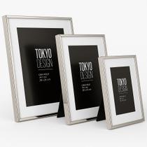 Trio de Porta Retrato Prata Paspatur Metal Aço Inox Calisto Trio de Porta Retrato Prata Paspatur Metal Aço Inox Calisto