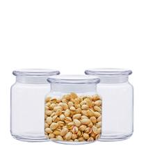 Trio De Potes Hermético Vidro Com Tampa Em Vidro Trio De Potes Hermético Vidro Com Tampa Em Vidro