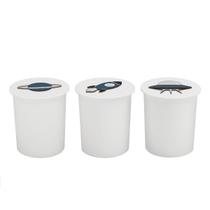 Trio de Potes Kit Higiene Bebê Quarto Lavável Astronauta