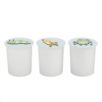 Trio de Potes Kit Higiene Bebê Quarto Lavável Patinhos