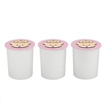 Trio de Potes Kit Higiene Bebê Quarto Lavável Ursa Coroa