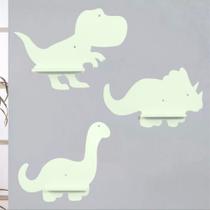 Trio De Prateleira Dinossauro Em MDF Para Decoração De Quarto- Lc Baby