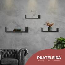 Trio De Prateleiras U Nicho Decorativo Para Sala Escritorio - KELAN