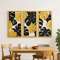 Trio De Quadro Costela Adão Arte Única Decorativo Folhas
