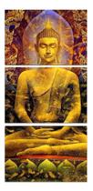 Trio De Quadros Buda Dourado"