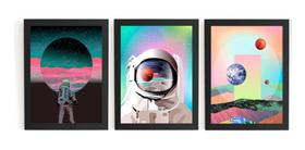 Trio De Quadros Decoração Quarto Tema Espacial Trio De Quadros Decoração Quarto Tema Espacial