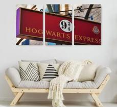 Trio De Quadros Decorativos Harry Potter Hogwarts"