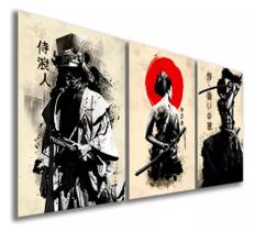 Trio De Quadros Japonês Samurai"