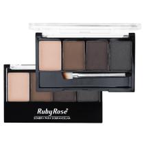 Trio De Sombras P/ Sobrancelha Ruby Rose Com Primer E Pincel