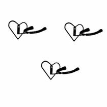 Trio de Suporte P/ Violão de Parede Amorzinho - Formato de Coração Trio de Suporte P/ Violão de Parede Amorzinho - Formato de Coração