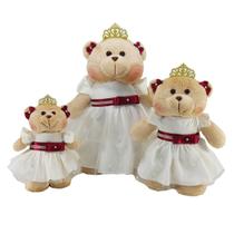 Trio de Ursa Princesa Real em pé Nichos Antialérgico Presentes Decoração Quarto Festa Infantil