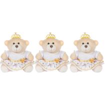 Trio De Ursinhas PMG Princesa Para Nicho Decoração Bebe Presente Almofada Atacado Realista Trio De Ursinhas PMG Princesa Para Nicho Decoração Bebe Presente Almofada Atacado Realista