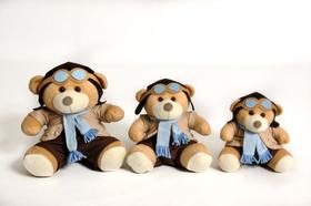 Trio de ursinho para nicho urso de pelúcia quarto bebe varias cores