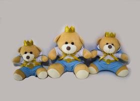 Trio De Ursinhos Para Nicho Luxo 15 cm 20 cm 25 cm Principe - Azul Bebê