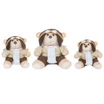 Trio De Ursinhos Para Nicho Pelúcias Menino Aviador Marinheiro Príncipe Bebe Presente Brinquedo Diversos Decorativo