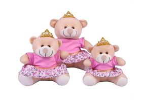 Trio De Ursinhos Para Nichos 15cm 18cm 22cm - Coroa Princesa