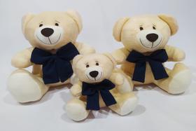 Trio De Ursinhos Ted Com Laço Para Nichos 14cm 20cm 25cm