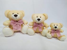 Trio De Ursinhos Ted Com Laço Para Nichos 14cm 20cm 25cm