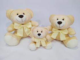 Trio De Ursinhos Ted Com Laço Para Nichos 14cm 20cm 25cm