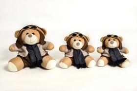 Trio de Urso Aviador Chumbo - Ana Ju Baby