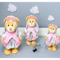Trio de urso aviador clássico amore - para nichos