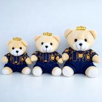Trio De Urso Ted Príncipe Coroa Pelúcia Decoração Nicho Quarto Bebê Trio De Urso Ted Príncipe Coroa Pelúcia Decoração Nicho Quarto Bebê
