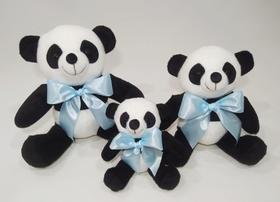 Trio De Ursos Infantil Panda Pelúcia Fofinho Nichos - Baby Adoletá