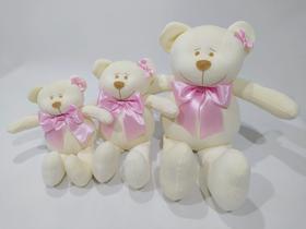 Trio De Ursos New Soft Para Nichos -14 cm-17 Cm- 24 Cm Nichos Bebês Decoração Quartos Infantil