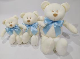 Trio De Ursos New Soft Para Nichos -14 cm-17 Cm- 24 Cm Nichos Bebês Decoração Quartos Infantil