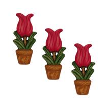 Trio de Vaso de Parede Tulipa Decoração Jardim - Várias Variedades