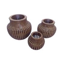 Trio de Vaso Rustico Alto MDF Design Meia Pérola Trio de Vaso Rustico Alto MDF Design Meia Pérola